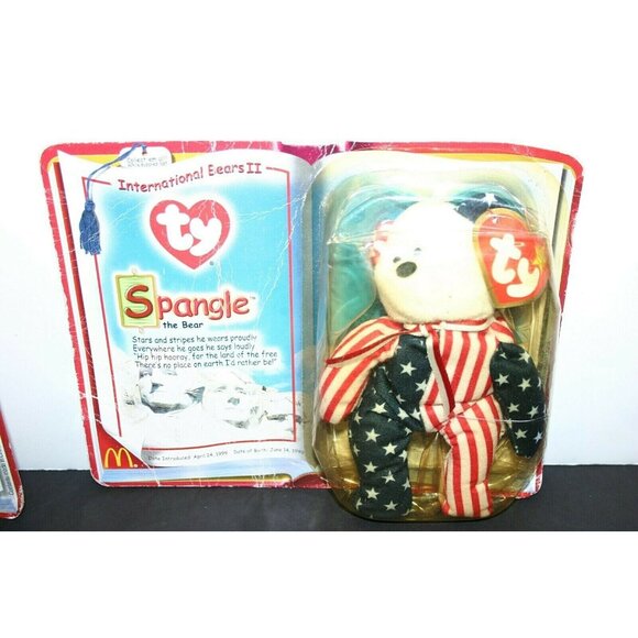 TY Beanie Baby 1999 International Bears II Osito Spangle McDonald's LOT (2) - Picture 5 of 12